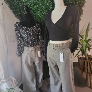 Kancan high rise cropped belted pants